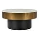 preview thumbnail 2 of 1, Aurelle Home Glam Gold Rimmed Marble Coffee Table