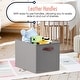 preview thumbnail 53 of 64, Foldable Collapsible Storage Box Bins Linen Fabric Shelf Basket Cube Organizer with Leather Handles - Set of 6