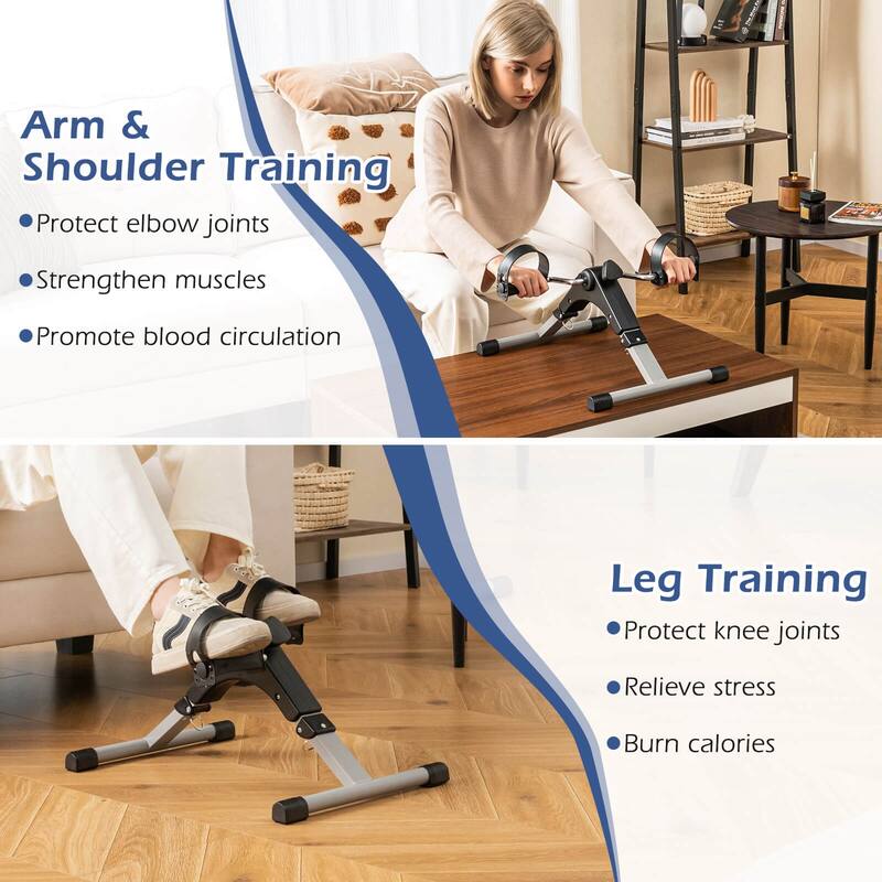 Costway Portable Desk Bike Peddler Machine with Adjustable Resistance - See Details