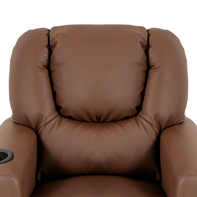 PVC Kids Recliner Chair with Push-Back Reclining Function, Cup Holder, and Comfortable Footres