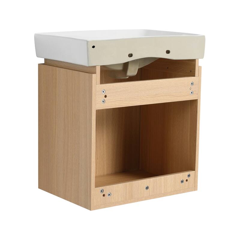BNK 16"/20"/24"/30"/36" Single Sink Bathroom Vanity with Soft Close Door and Shelf