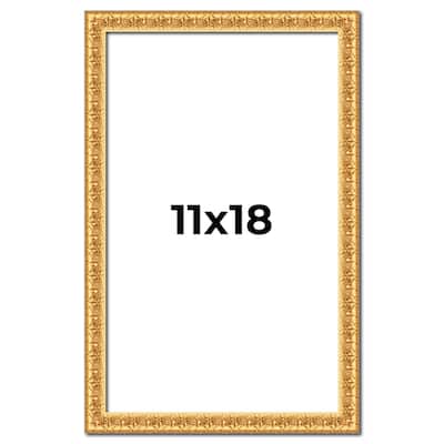 11x18 Frame Gold Real Wood Picture Frame Width 1 inches | Interior