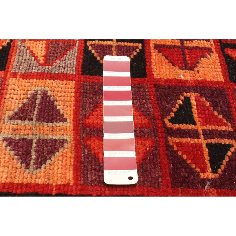 ECARPETGALLERY Hand-knotted Melis Vintage Burgundy Wool Rug - 4'4 x 6'2