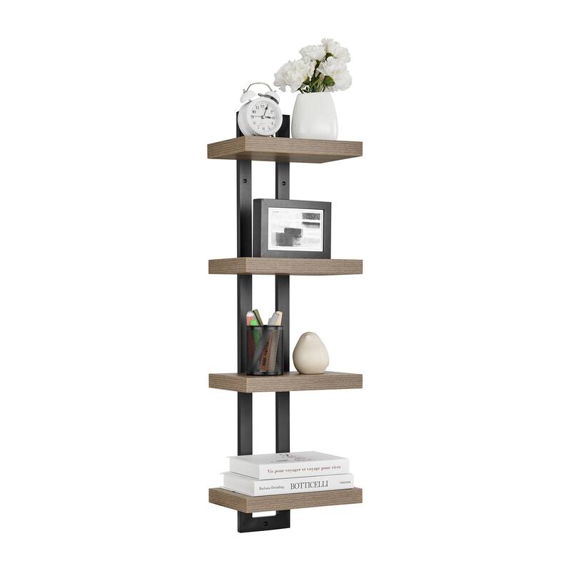 Danya B. 4-Tier Ladder Bracket Floating Wall Shelves