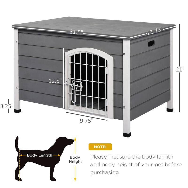 Wooden Decorative Dog Cage Dog Kennel with Lock Small Dog House with Openable Top Removable Bottom Dog Room