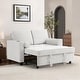 preview thumbnail 99 of 140, 3-in-1 Corduroy Sleeper Sofa Pull-Out Bed Convertible Adjustable Loveseat with USB Port Sofa - Beige