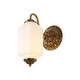 preview thumbnail 21 of 23, 1-Light Vintage Aged Antique Brass Finish Lantern Shaped Wall Light with Milk/Green Glass for Bedroom, Hallways