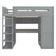 preview thumbnail 7 of 18, Full Size Loft Bed Kids Bed with Desk, Wardrobes, 4 Drawers and 4 Shelves,Left-Side Storage and Drawers