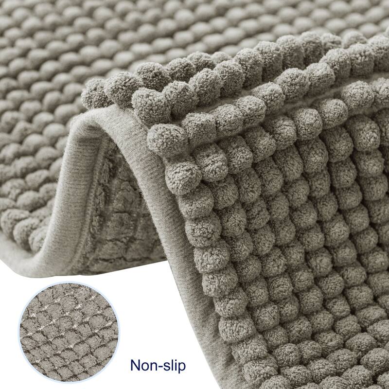 Subrtex Luxury Chenille Bath Rugs Soft Bathroom Mats
