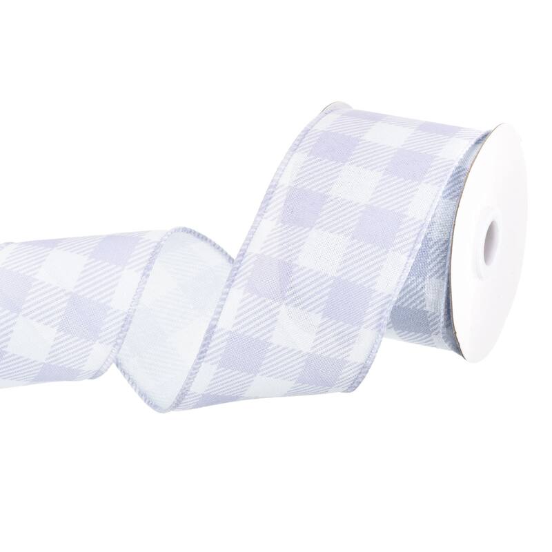 Plaid Check Ribbon, Wired Edge Gingham Ribbon for Gift Wrapping, Christmas Decoration