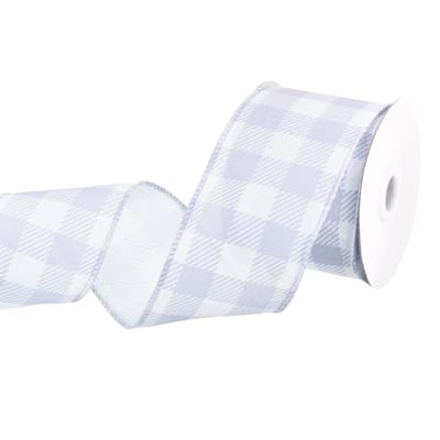 Plaid Check Ribbon, Wired Edge Gingham Ribbon for Gift Wrapping, Christmas Decoration