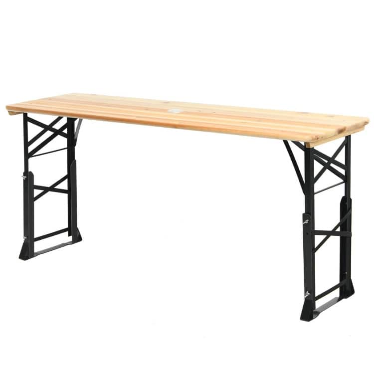 66.5" Outdoor Wood Folding Picnic Table with Adjustable Heights - 66.5" (L) x 20" (W) x 29.5"/41.5" (H)