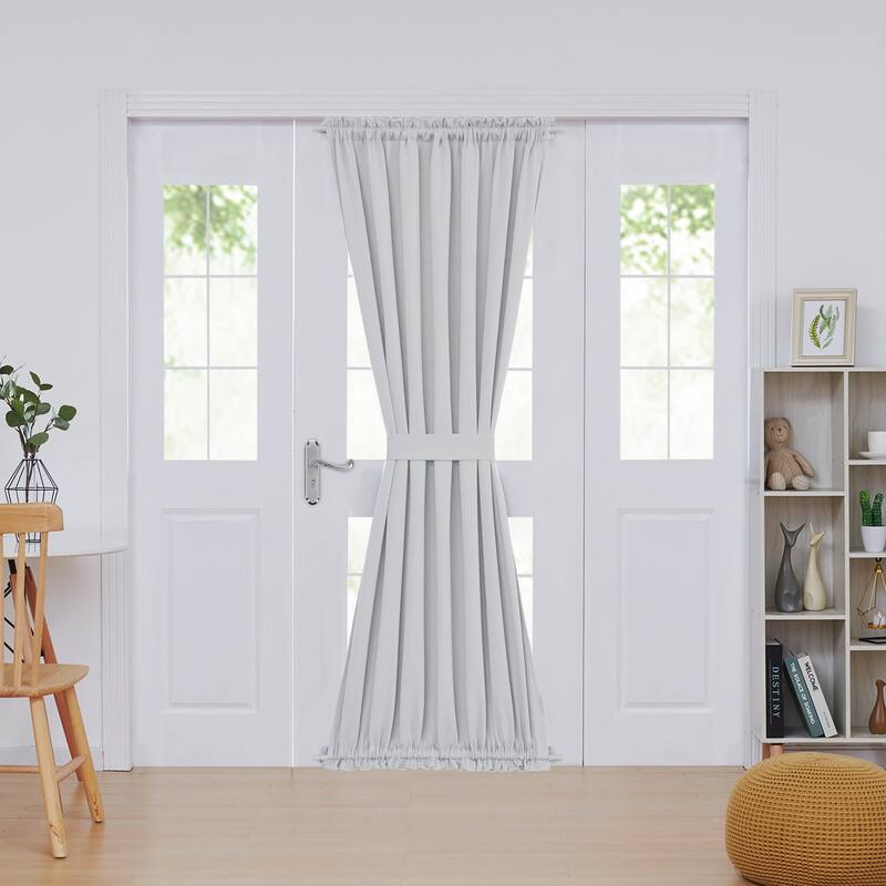 Deconovo French Door Curtain with Rod Pocket and Tieback 1 Panel