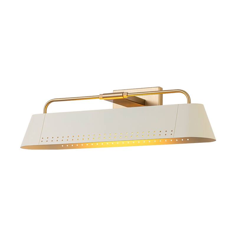 Scandinavian Artful Ivory Iron Shade Picture Light Vanity Lamp - 18.5 inches