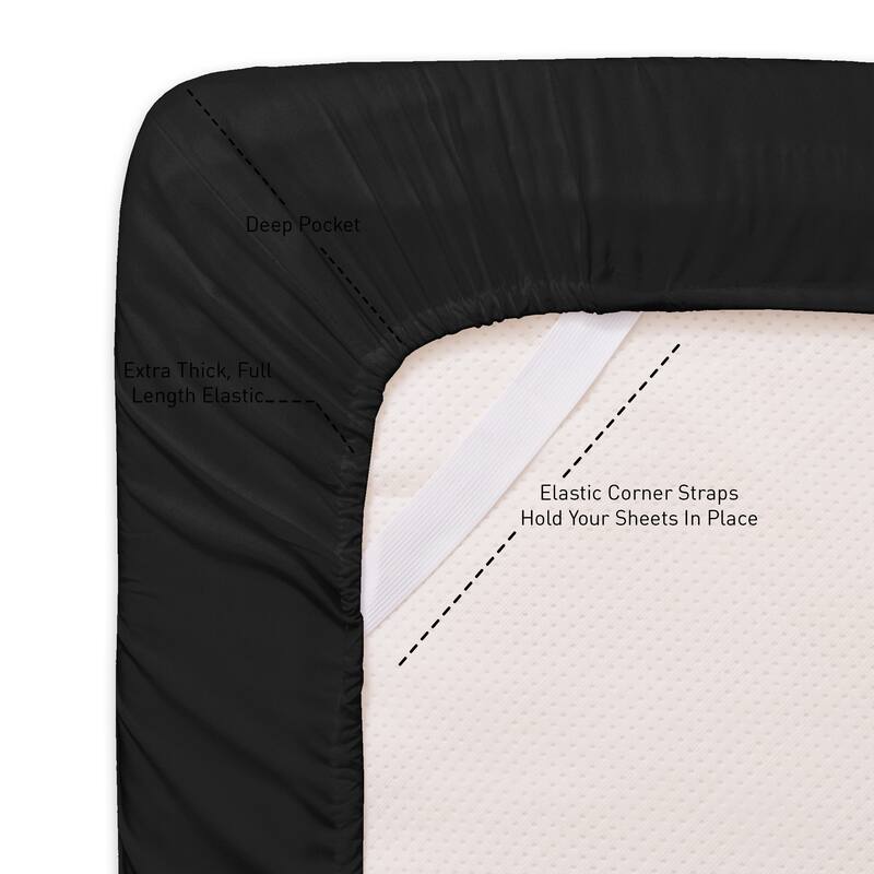 Sweet Home Collection 18"-24" Extra Deep Pocket, Double Brushed Microfiber Sheet Set