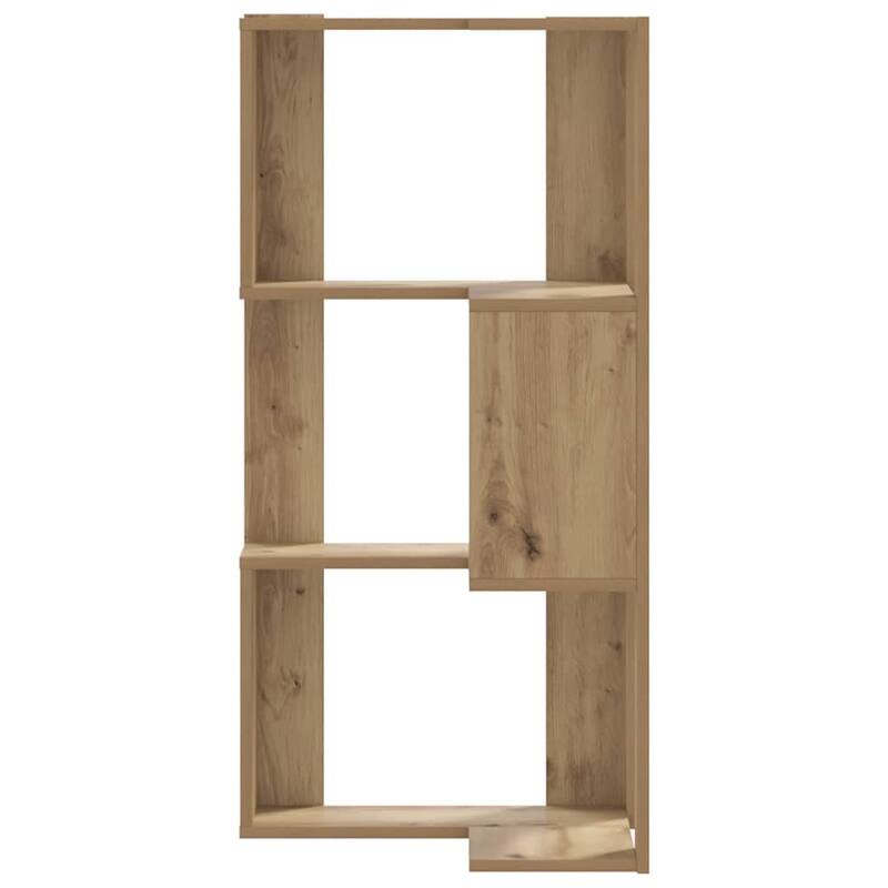 vidaXL Corner Bookcase 3-Tier Oak 19.7x19.7x40.2" Engineered Wood