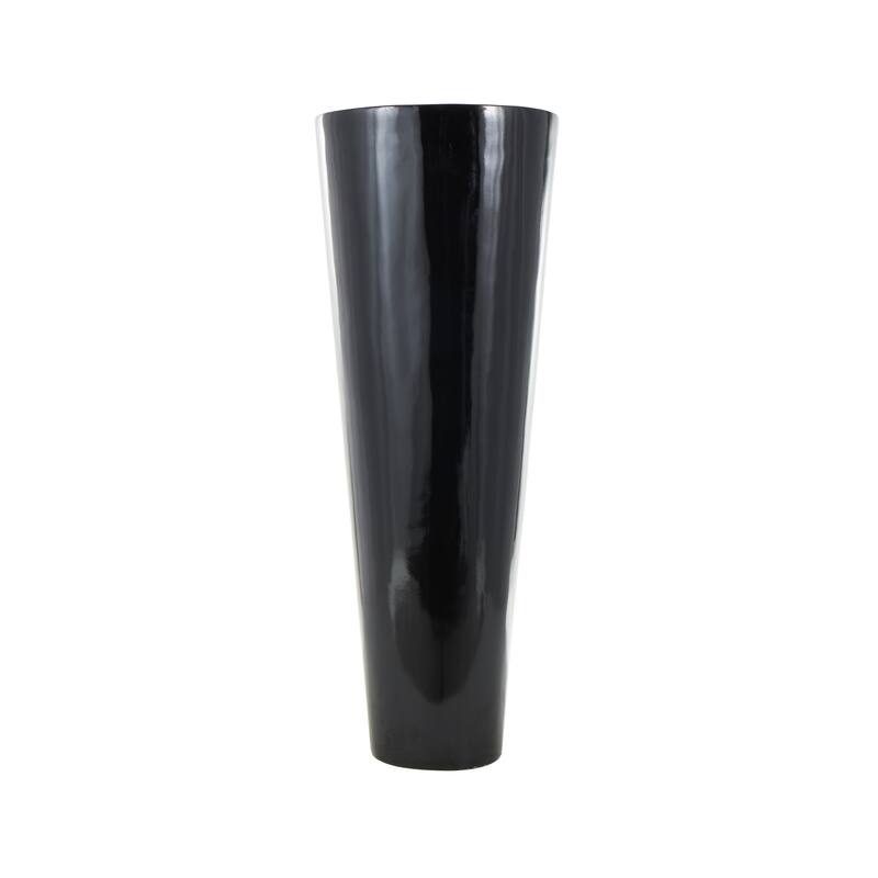 Black Fiberglass Minimalistic Floor Decorative Vase