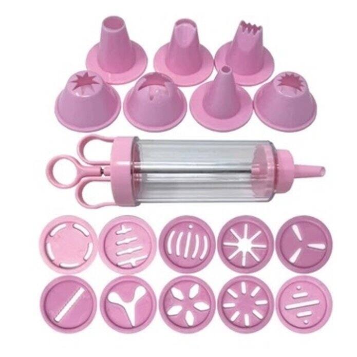 Handy Housewares 19pc Cookie & Cake Decorating Set - Includes Frosting Syringe, Cookie Stencil Caps and Decorating... - Multi