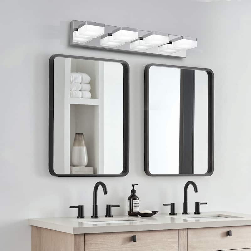 Modern LED Vanity Light, 4-Lights Wall Sconce for Bathroom and Mirror, Sleek Minimalist Design, Energy-Efficient