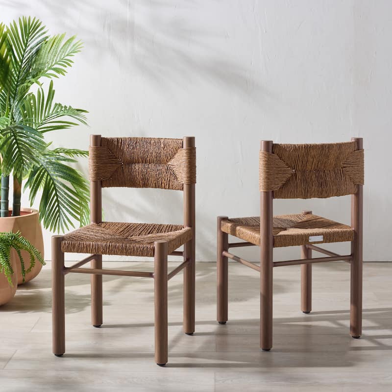 SAFAVIEH Couture Outdoor Patio Furniture Romona Dining Chair, Fully Assembled (Set of 2) - 18"W x 20"D x 32"H