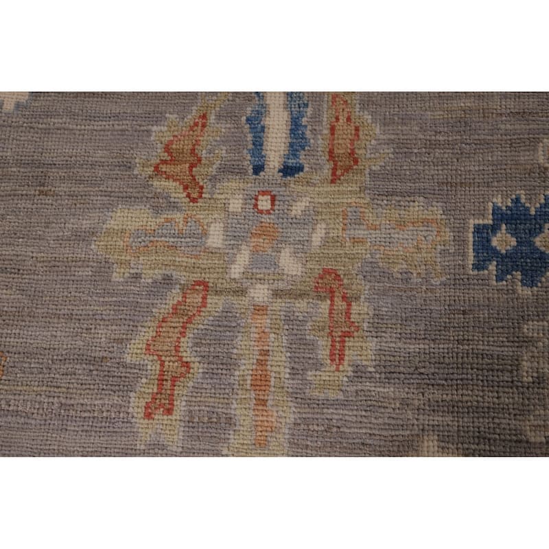 Grey Oushak Turkish Area Rug Hand-Knotted Vegetable Dye Wool Carpet - 8'4" x 9'11"