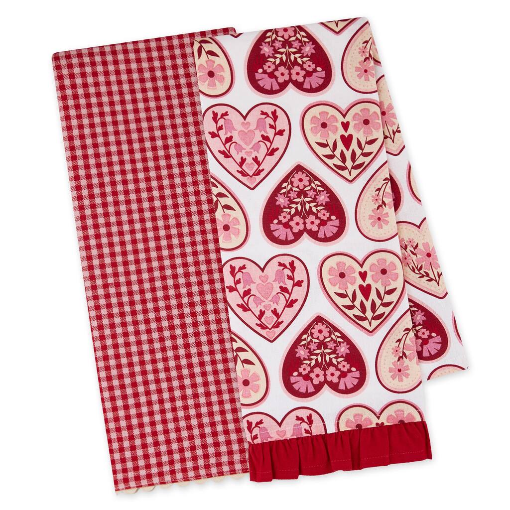 Design Imports Heritage Hearts Dishtowel Set/2