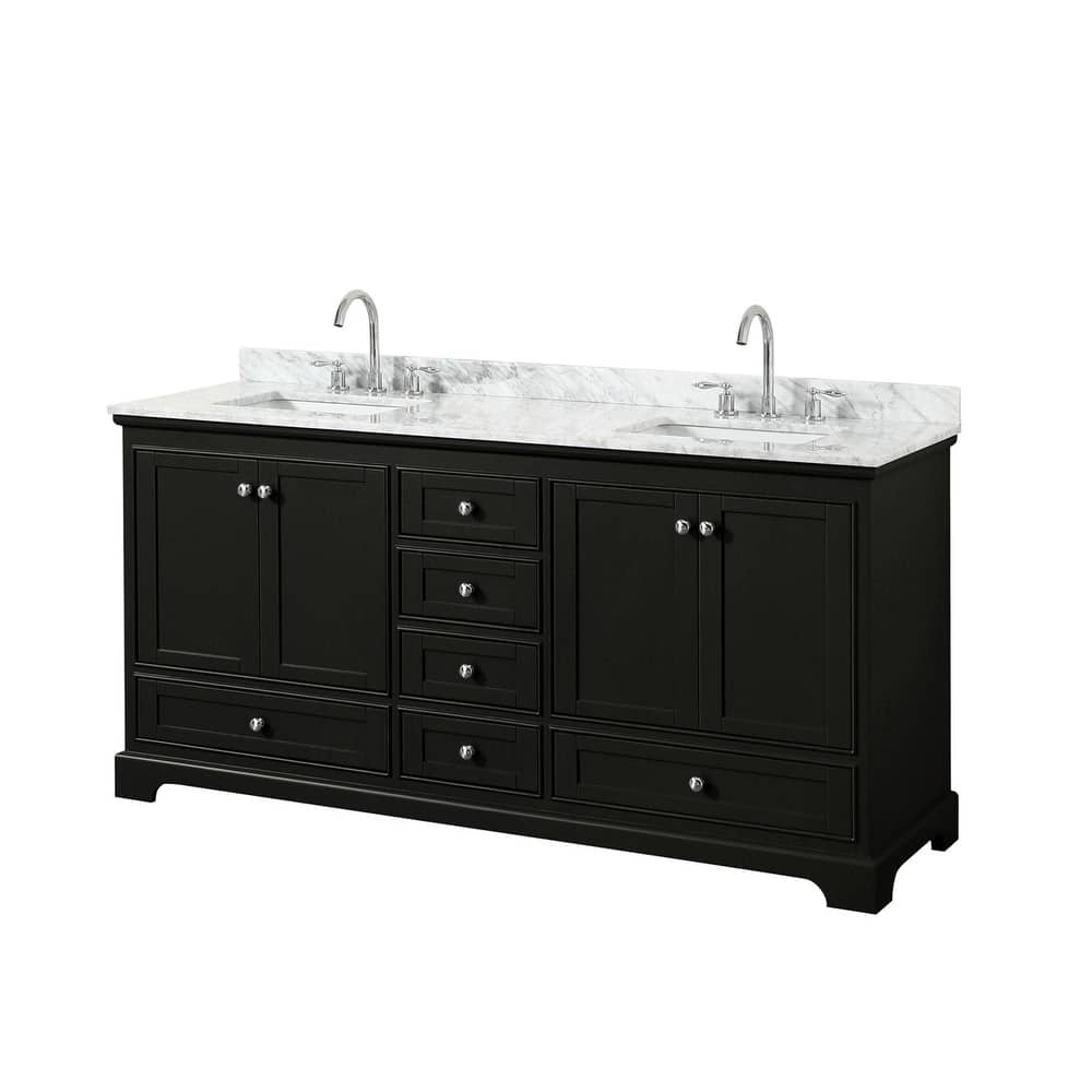 Wyndham Collection Deborah 72" Free Standing Double Vanity Set with