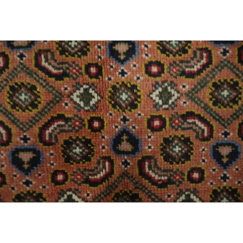 Hand Knotted Oriental 100% Wool Carpet Traditional Geometric Coral Tabriz Area Rug - 9' 3'' X 6' 5''