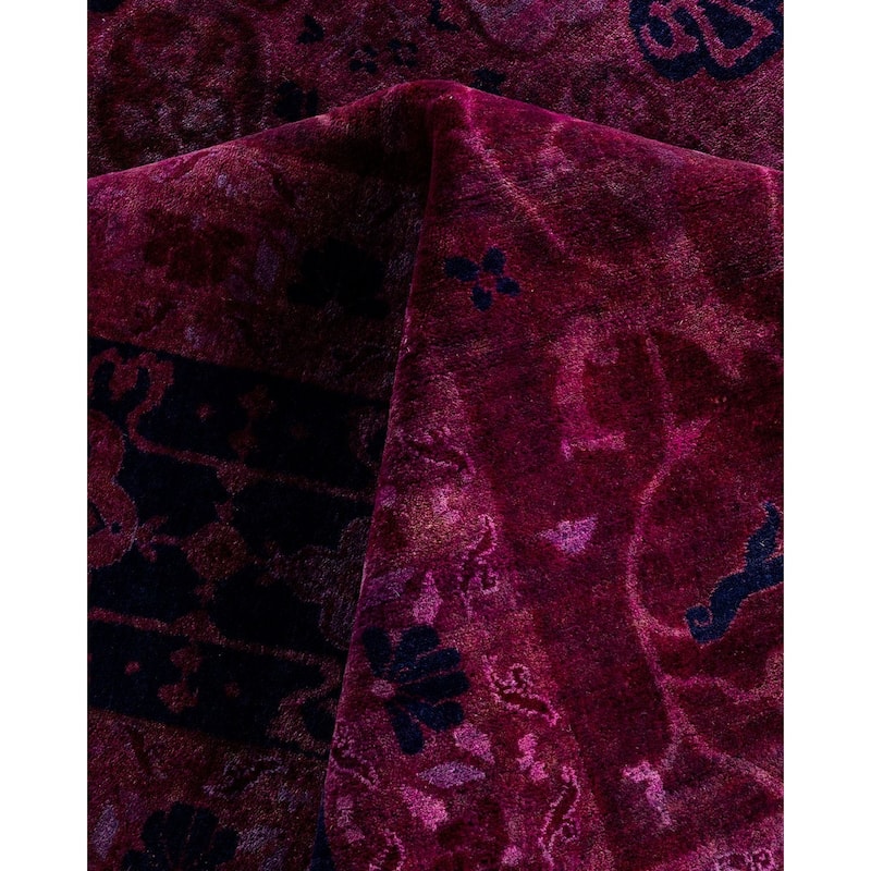 Contemporary Overdyed Wool Hand Knotted Area Rug - 8' 10" x 12' 3"