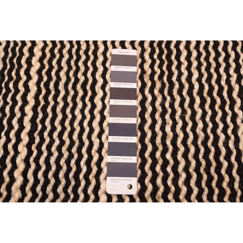 ECARPETGALLERY Braided Weave Palas Denizli Black, Tan Rug - 5'3 x 7'8