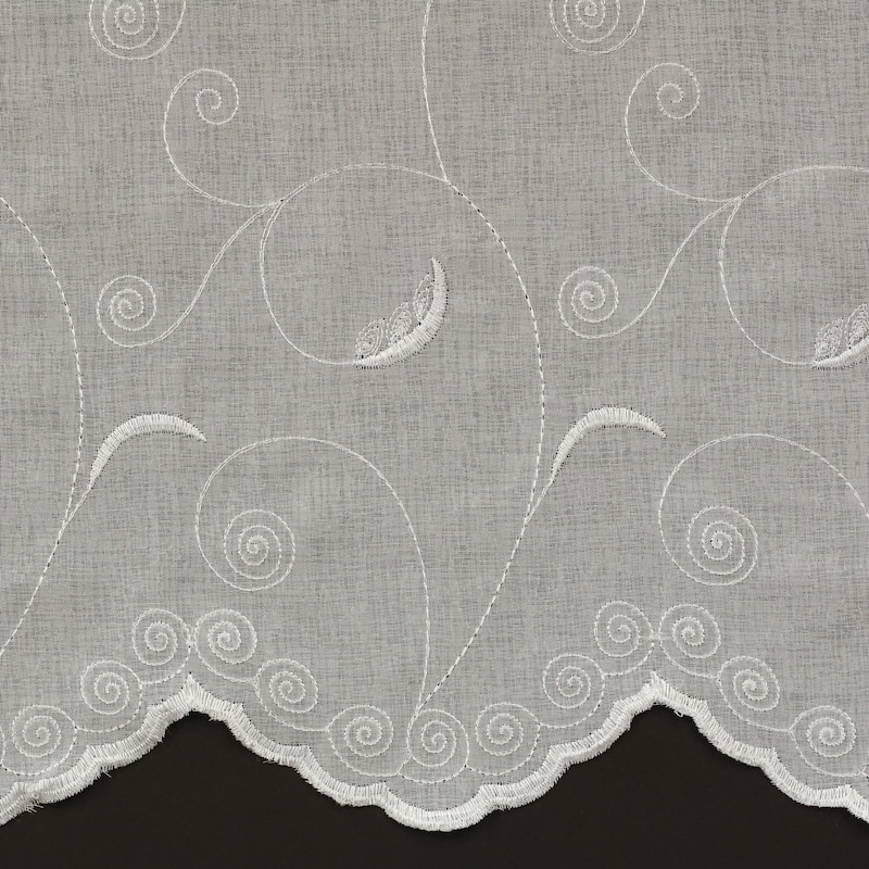 Hathaway Scroll Motif Embroidered Double Scalloped Valance by Habitat ...