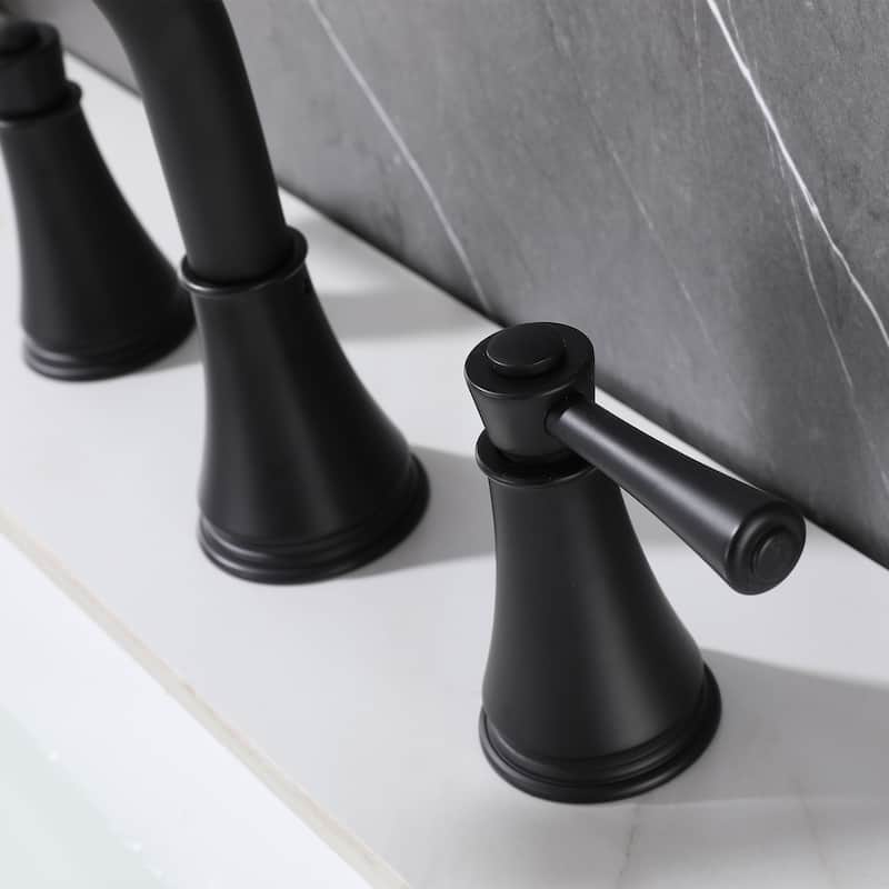 Solid Brass Widespread 2-Handles Bathroom Faucet