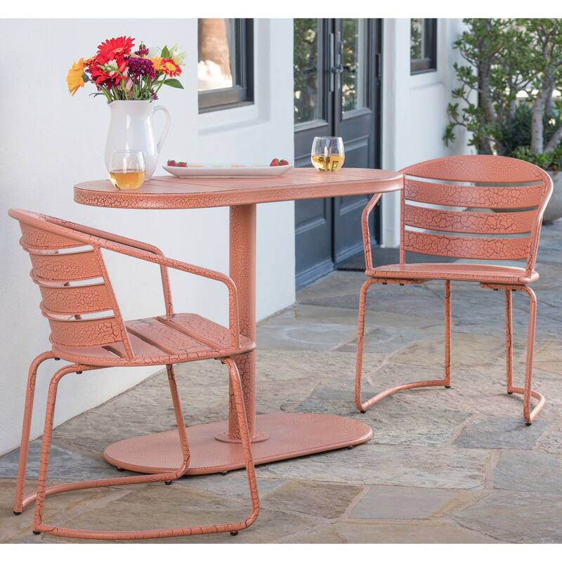 Santa Monica Outdoor 3-Piece Oval Bistro Chat Set by Christopher Knight Home