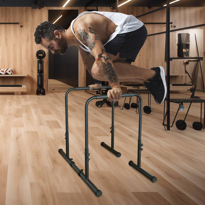 Power Tower Dip Station Pull-Up Bar Adjustable Height Training Equipment