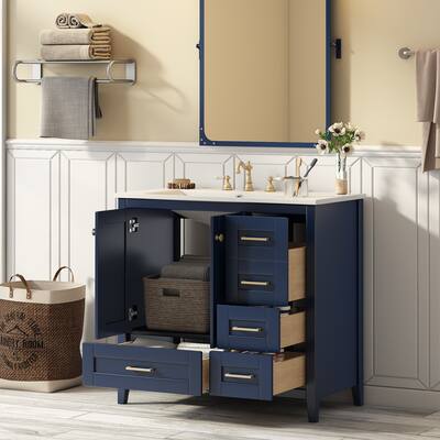Freestanding Wood Bathroom Vanity Set