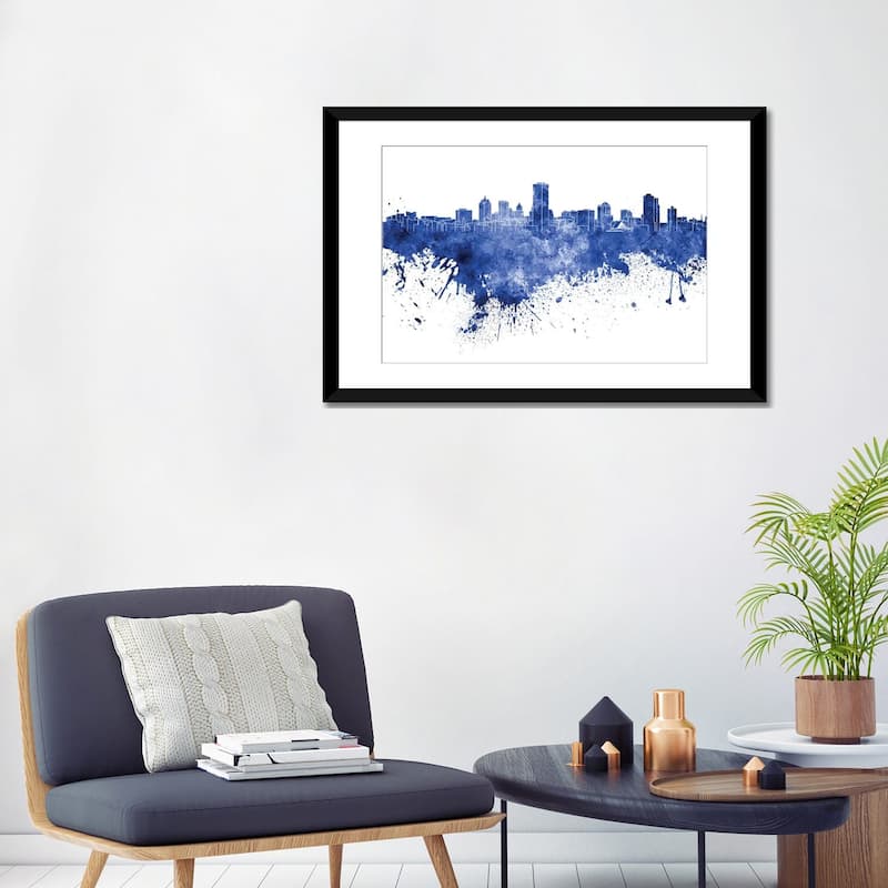 iCanvas "Milwaukee Skyline In Blue" by Paul Rommer