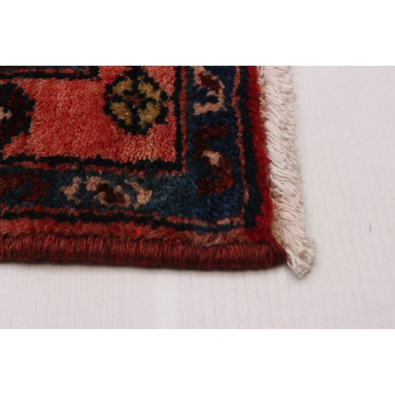 ECARPETGALLERY Hand-knotted Anadol Navy, Red Wool Rug - 3'4 x 9'8