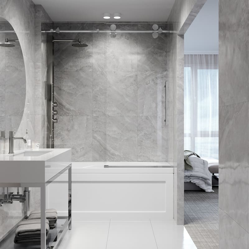 VIGO Elan 56" to 60" W x 66" H Frameless Sliding Tub Door