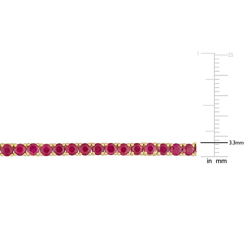 Miadora 16 1/5ct TGW Ruby Tennis Necklace in 14k Yellow Gold