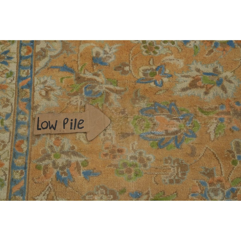 Hand Knotted Oriental 100% Wool Carpet Traditional Floral Oranges & Rust Mashad Area Rug - 12' 9'' X 9' 9''