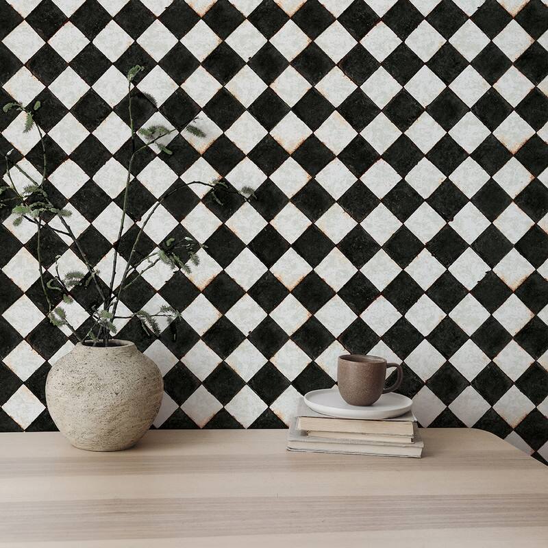 Vintage Check Textured Peel and Stick Wallpaper by Jeremiah Brent