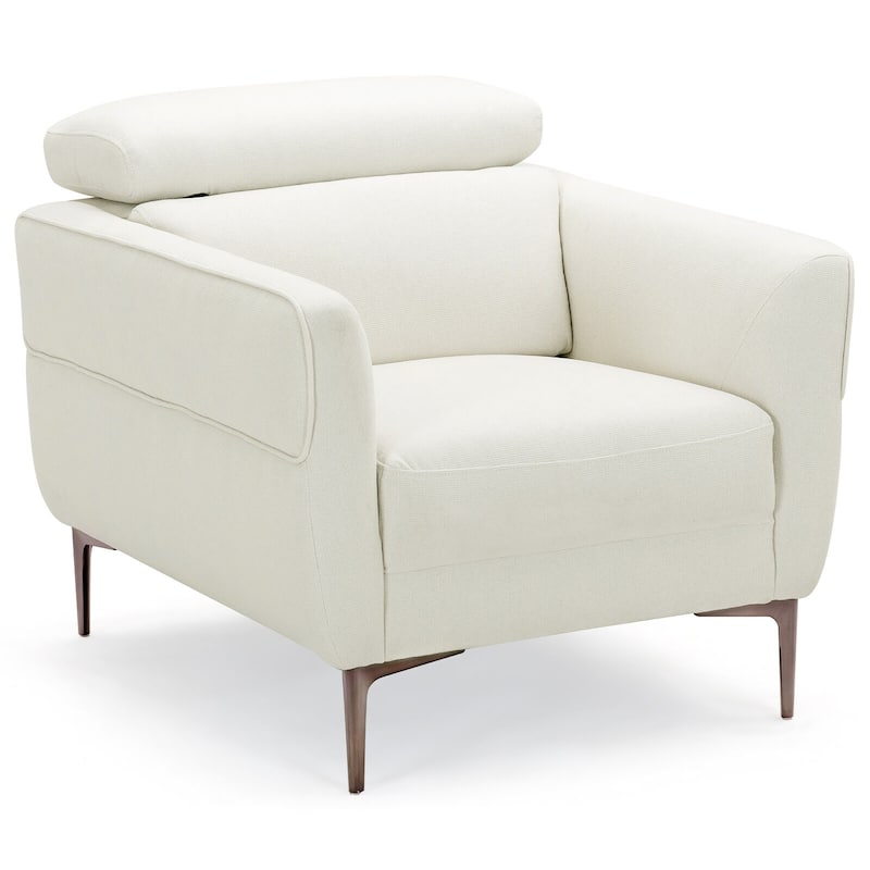 Gymax Modern Upholstered Accent Chair Single Sofa Armchair w/ - White