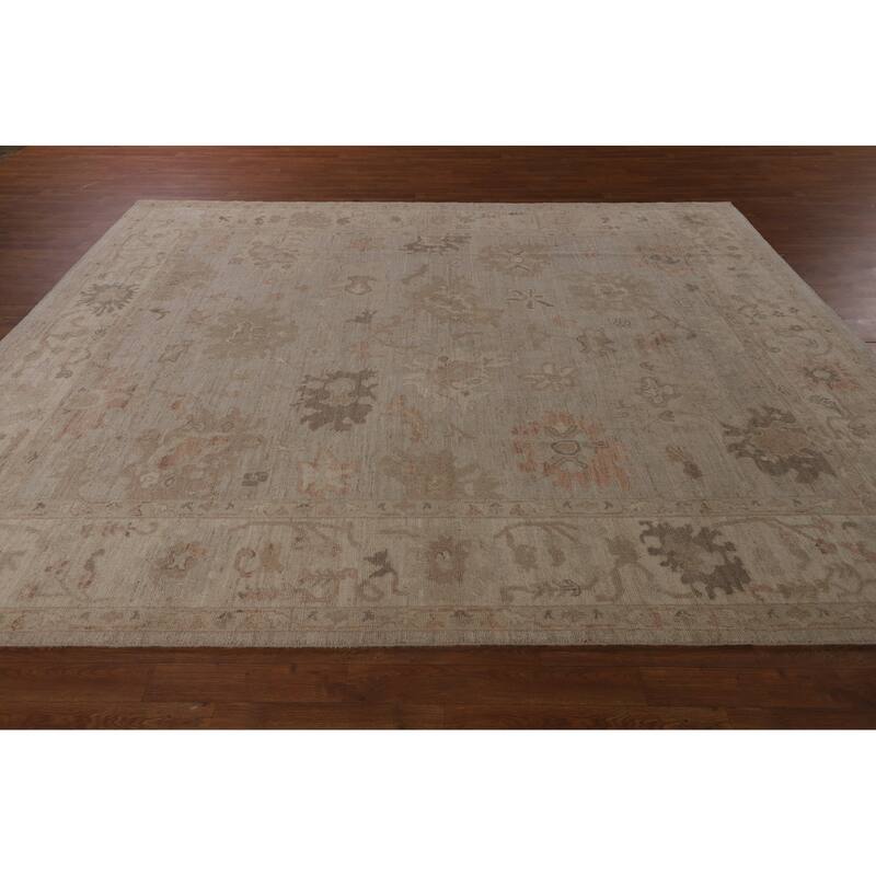 Earth Tone Oushak Vegetable Dye Area Rug Hand-Knotted Wool Carpet - 8'4"x 10'0"