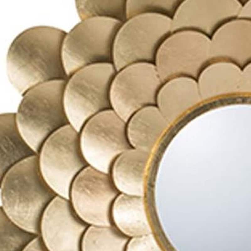 HomeRoots 32" Gold Scalloped Iron Framed Accent Mirror - 31.5' X '31.5' X '3