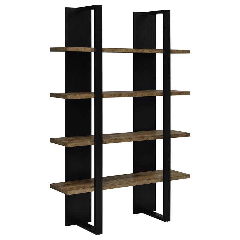 4-Shelf Tall Bookcase with Spacious Tiered Shelves for Literature, Décor, or Storage in Modern Design - 71-