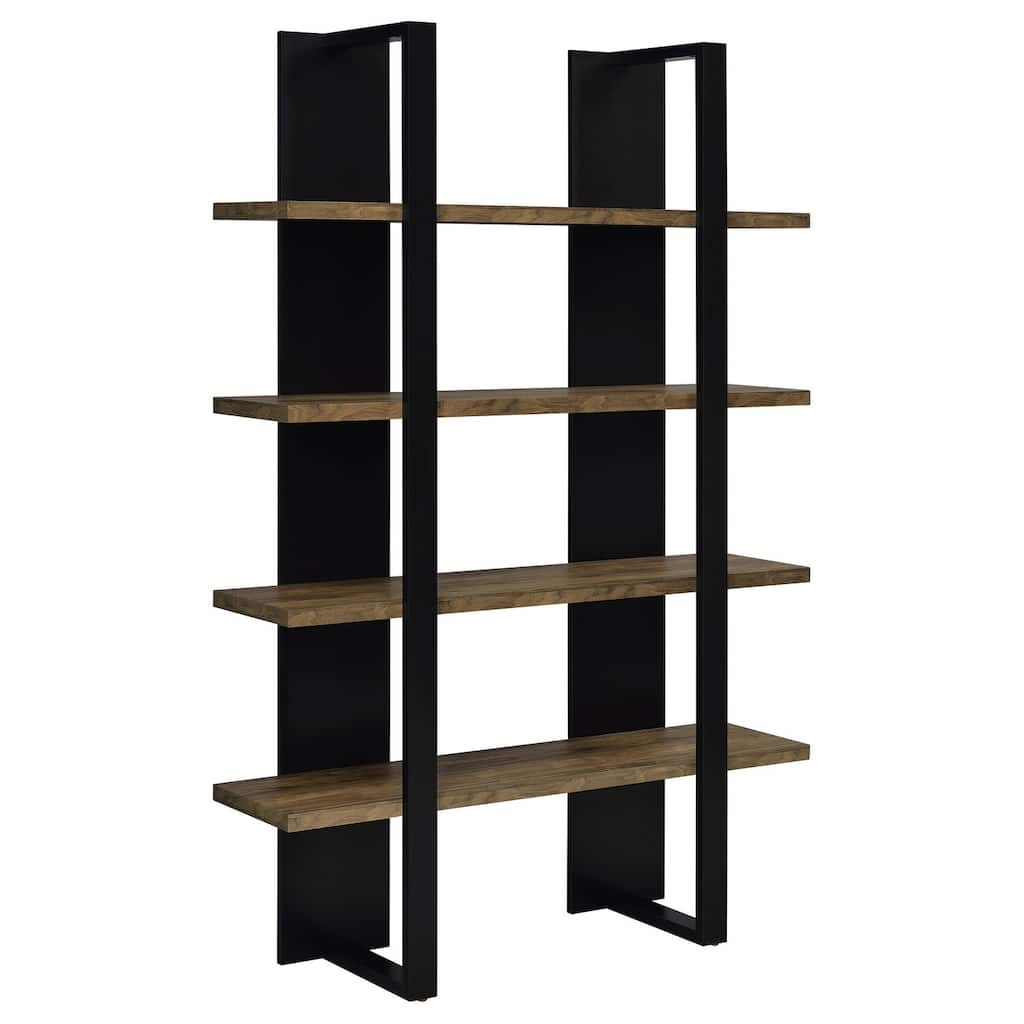 4-Shelf Tall Bookcase with Spacious Tiered Shelves for Literature, Décor, or Storage in Modern Design - 71-