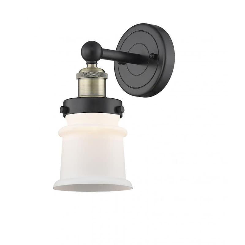 Innovations Lighting 616-1W-11-5 Canton Sconce Canton 11" Tall Wall - Black Antique Brass / Matte White