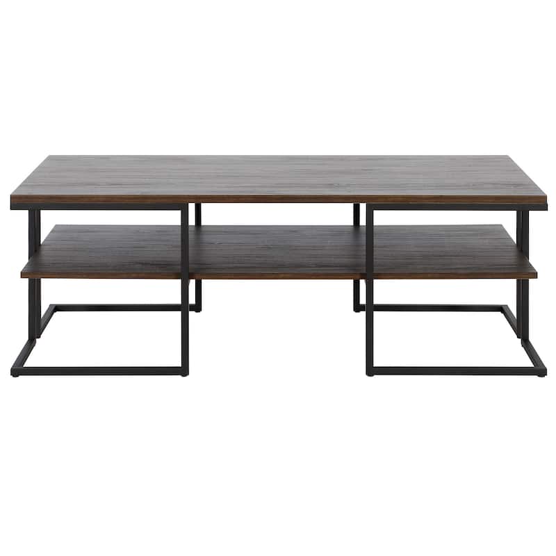 Stylish Steel Coffee Table with Shelf for Living Room and Office Organization - 30” x 30” x 22”