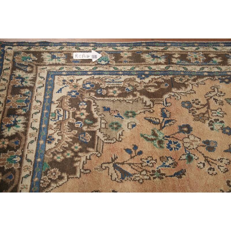 Hand Knotted Oriental 100% Wool Carpet Traditional Floral Peach Hamedan Area Rug - 10' 2'' X 6' 7''