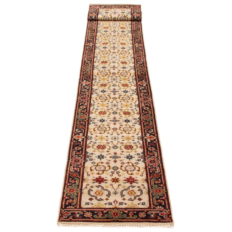 ECARPETGALLERY Hand-knotted Serapi Heritage Cream Wool Rug - 2'6 x 15'10